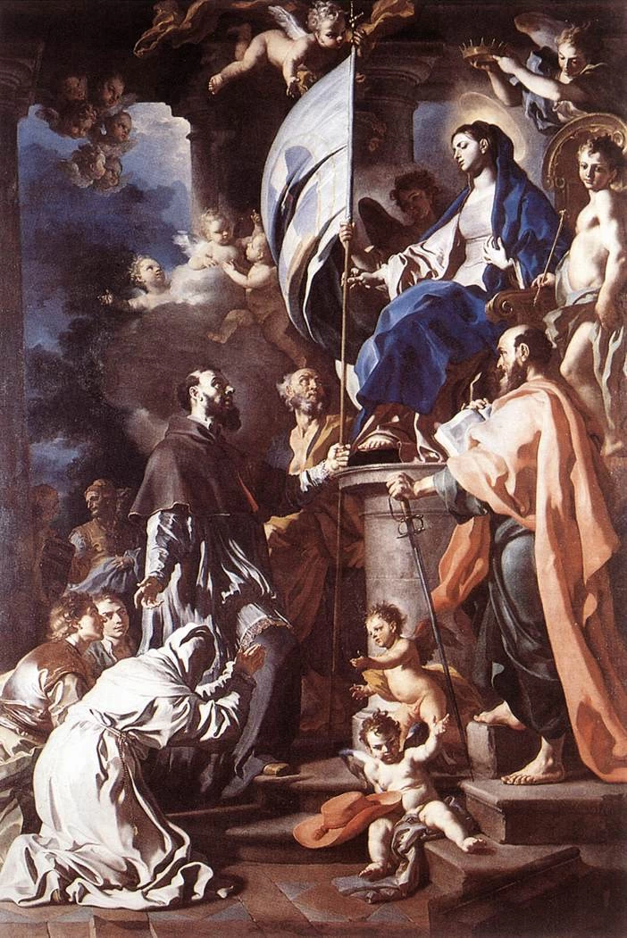 San Bonaventura che riceve lo stendardo di San Sepolcro dalla Madonna - Cathedral, Aversa (Caserta)